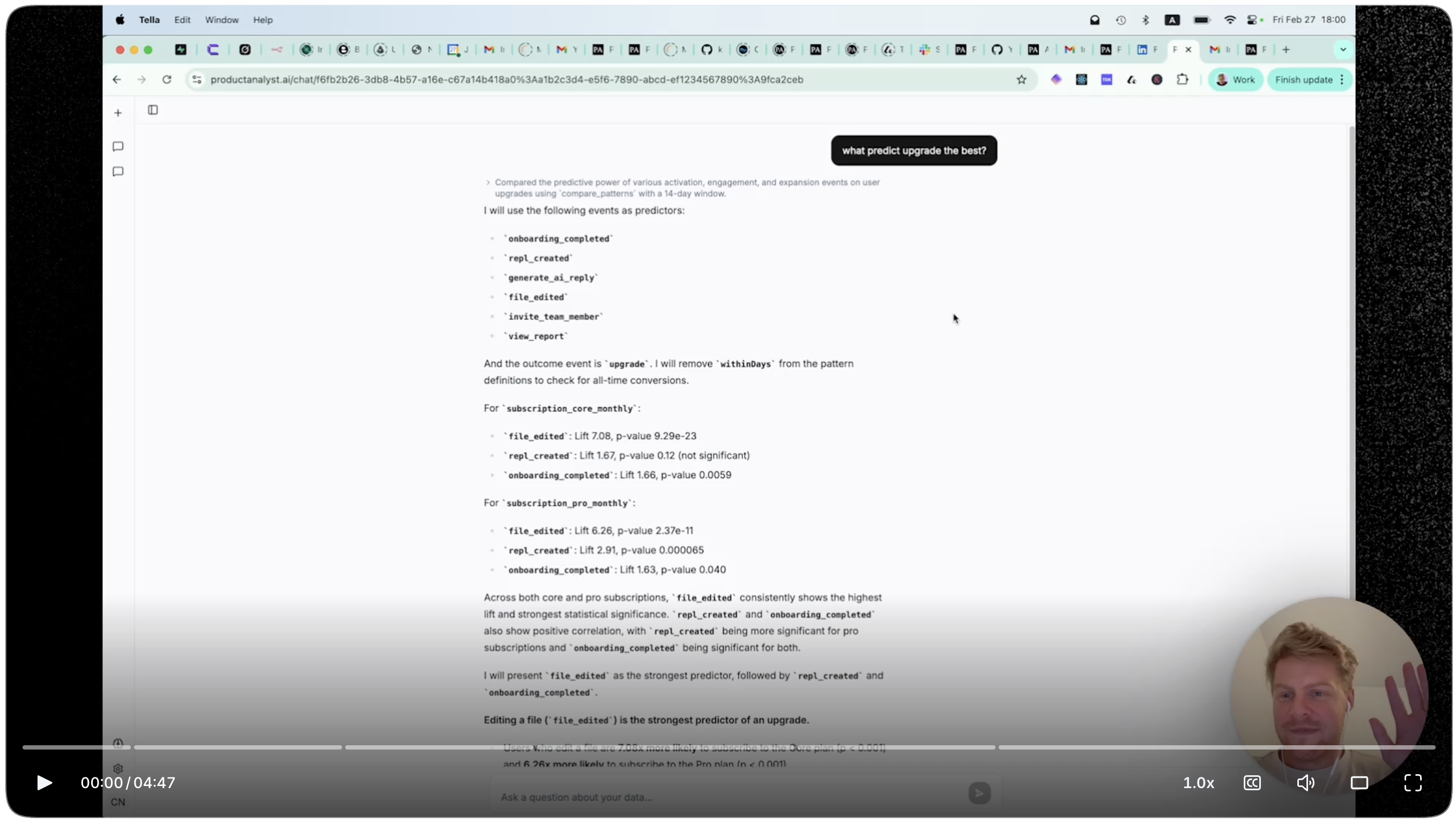 Product Analyst demo — ask questions about your product data